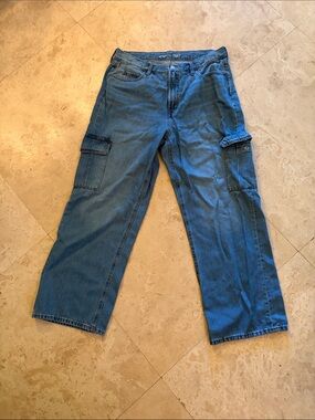 Women’s Blue Ski-Hi Wide Leg Pants